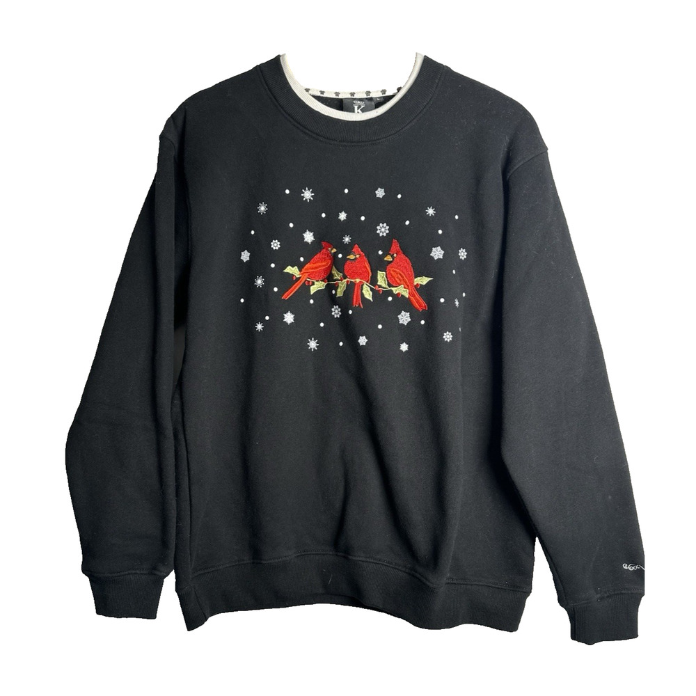 Vintage King Universal Sweater Womens Sz L‎ Crew Neck Embroidered Cardinals